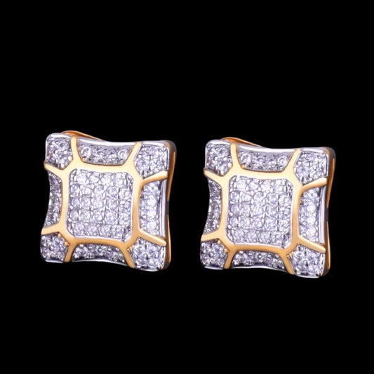 11MM Sunshine Iced Out Stud Earrings