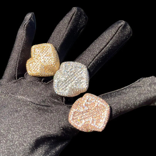 Cross Baguette Iced Out Ring