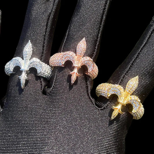 The Fleur De Lys Iced Out Ring